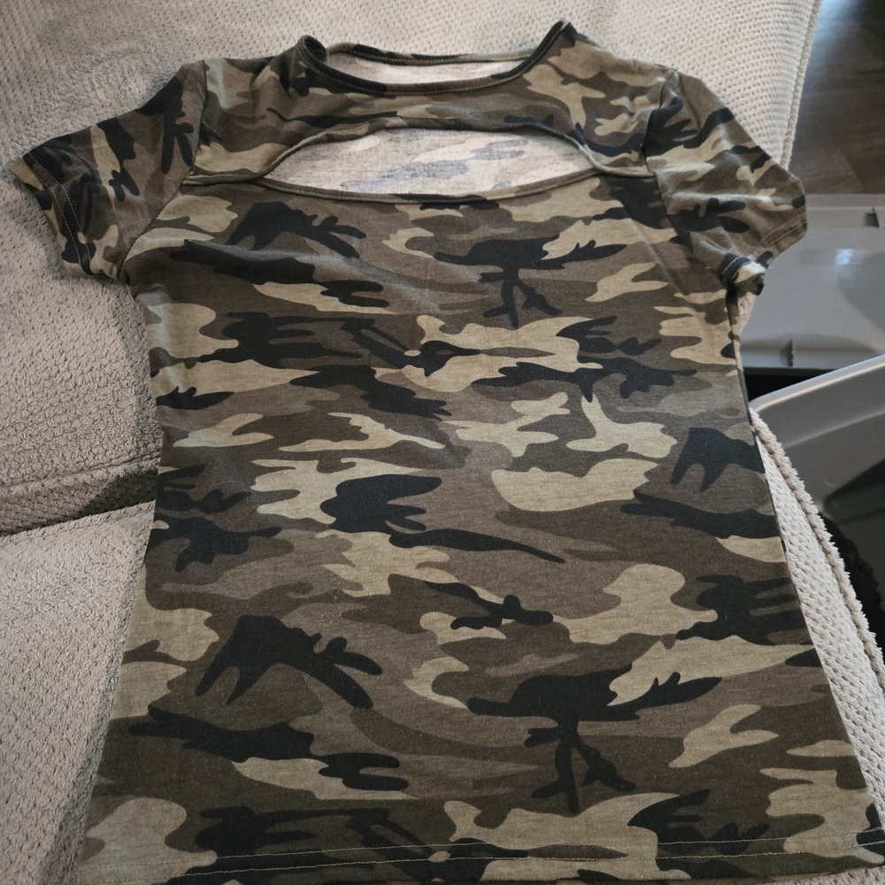Camouflage Short Sleeve Top